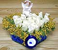 9 adet beyaz gül oyuncak  Bayburt internetten çiçek siparişi 