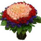 71 adet renkli gül buketi   Bayburt ucuz çiçek gönder 