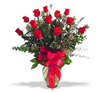 çiçek siparisi 11 adet kirmizi gül cam vazo  Bayburt online çiçek gönderme sipariş 