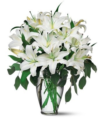  Bayburt internetten çiçek satışı  4 dal kazablanka ile görsel vazo tanzimi