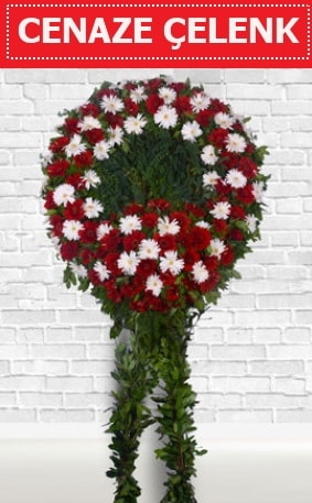 Kırmızı Beyaz Çelenk Cenaze çiçeği  Bayburt İnternetten çiçek siparişi 