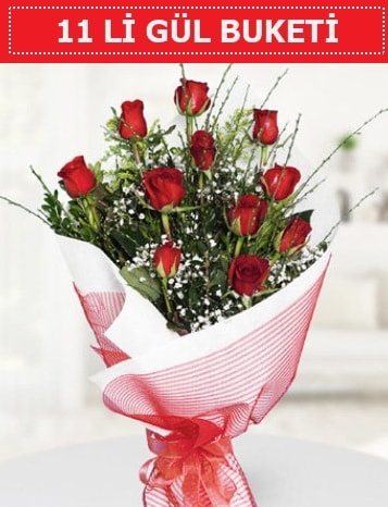 11 adet kırmızı gül buketi Aşk budur  Bayburt çiçek gönderme sitemiz güvenlidir 